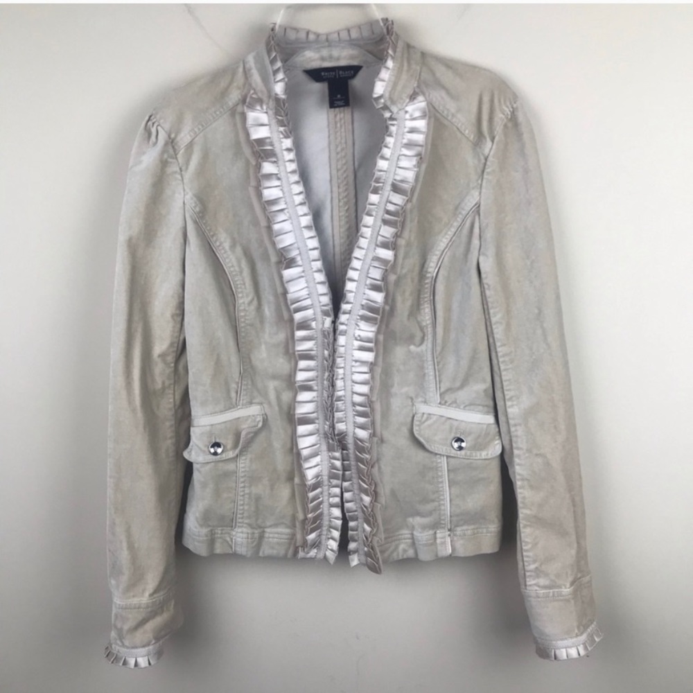 White House Black Market Cream Velvet Blazer